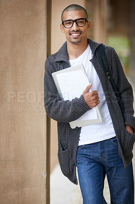Buy stock photo Portrait of a college student at campus
