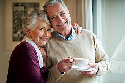 Buy stock photo Shot of a senior couple at home