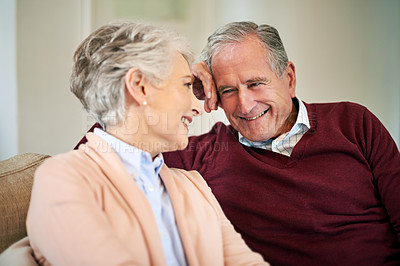 Buy stock photo Shot of a senior couple at home