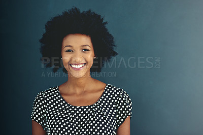 Buy stock photo Portrait of an attractive young businesswoman posing in the studio