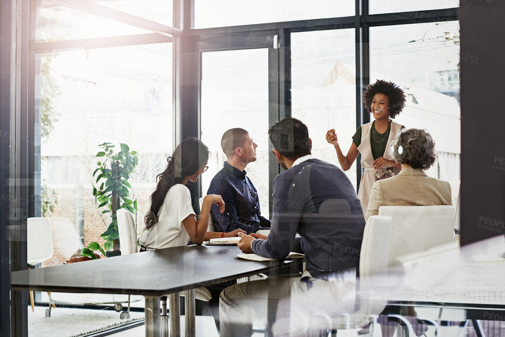 Buy stock photo Shot of businesspeople in an office