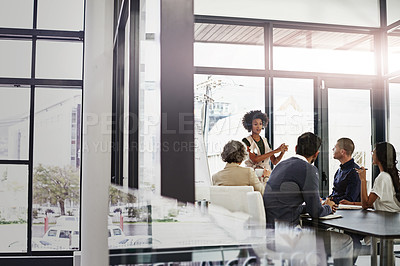 Buy stock photo Shot of businesspeople in an office