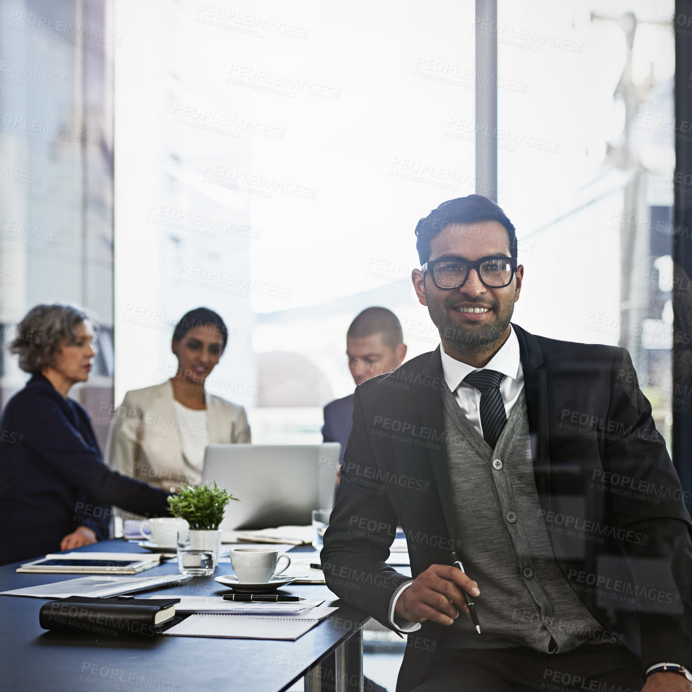 Buy stock photo Shot of businesspeople in an office