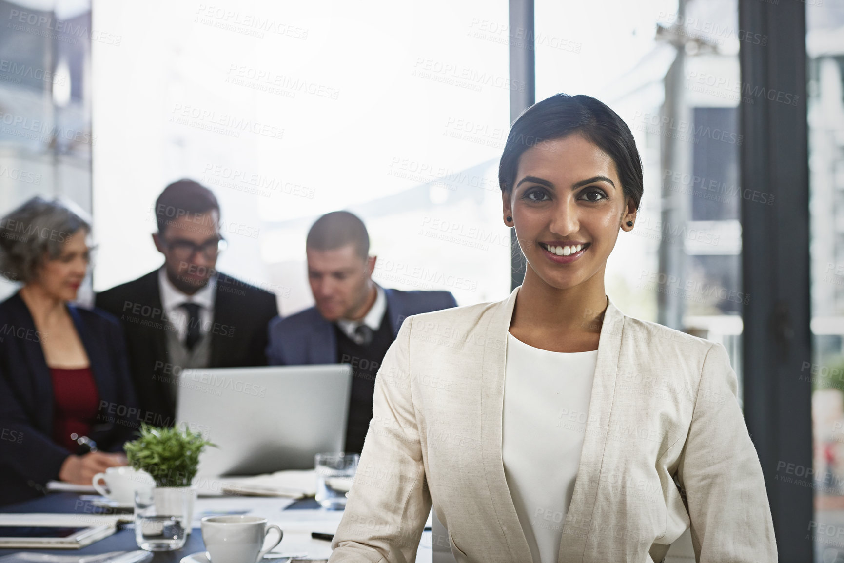 Buy stock photo Shot of businesspeople in an office