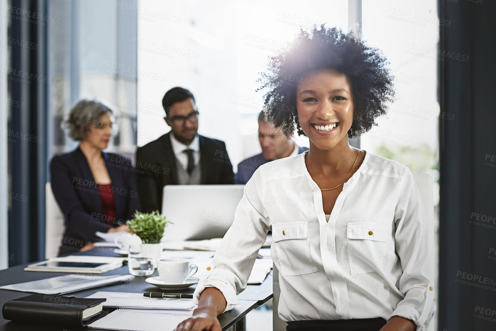 Buy stock photo Shot of businesspeople in an office