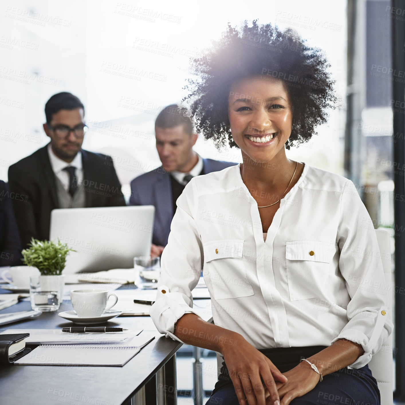 Buy stock photo Shot of businesspeople in an office