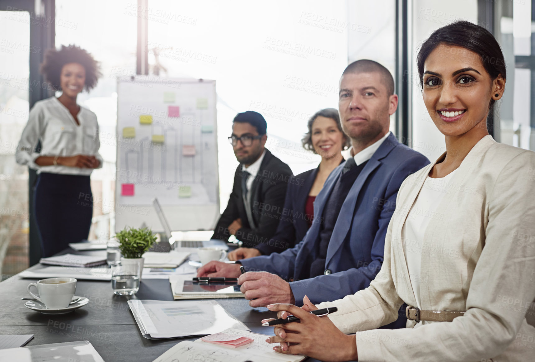 Buy stock photo Shot of businesspeople in an office