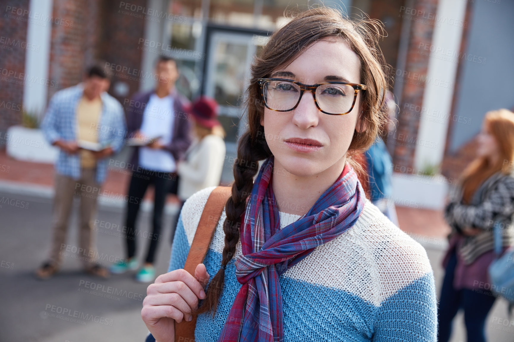 Buy stock photo Portrait of a university student on campus