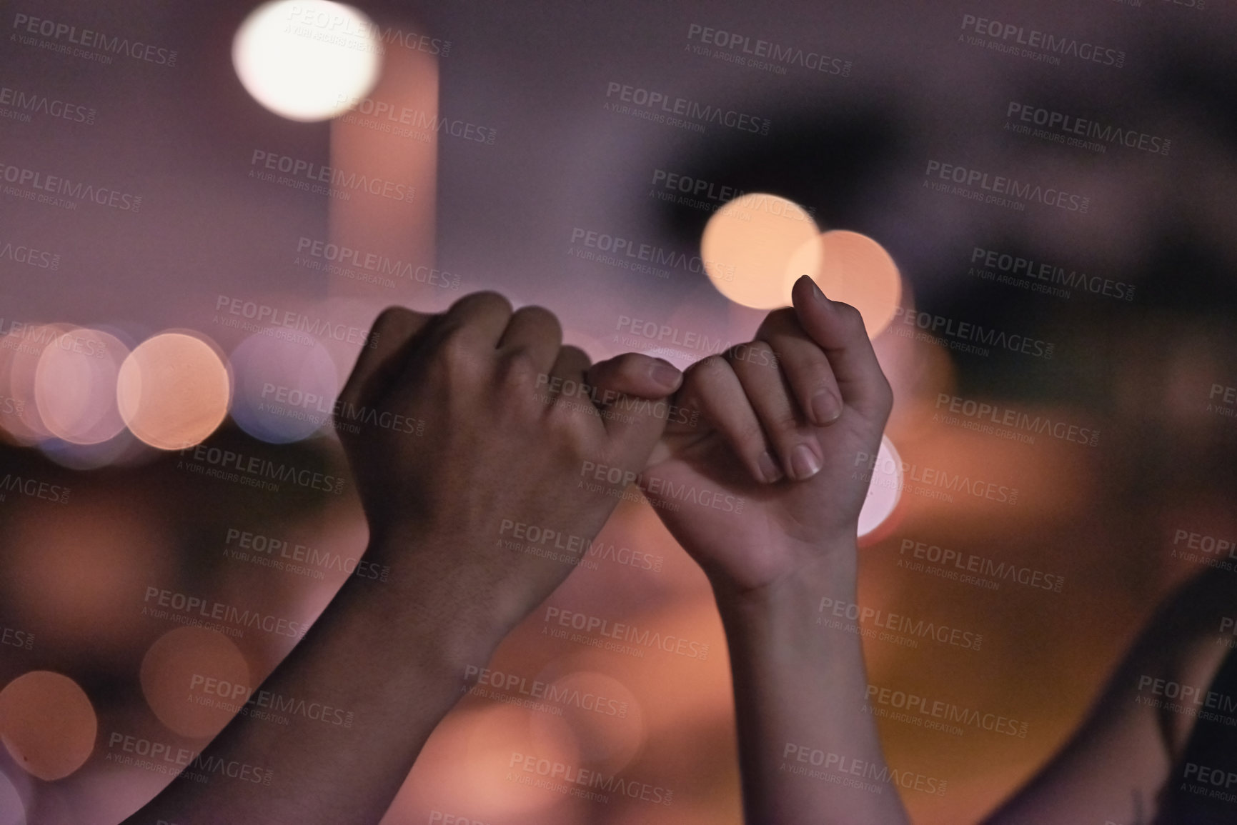 Buy stock photo Cropped shot of two unrecognizable people holding hands