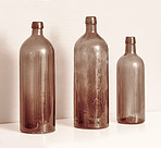 Empty glass bottles