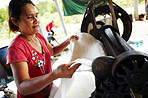 Traditional Thai rubber making