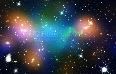 Buy stock photo Background of galaxy stars, universe and colorful night sky in dark cosmos, outer space and fantasy world. Abstract astrology wallpaper, science planets and aerospace solar system to infinity