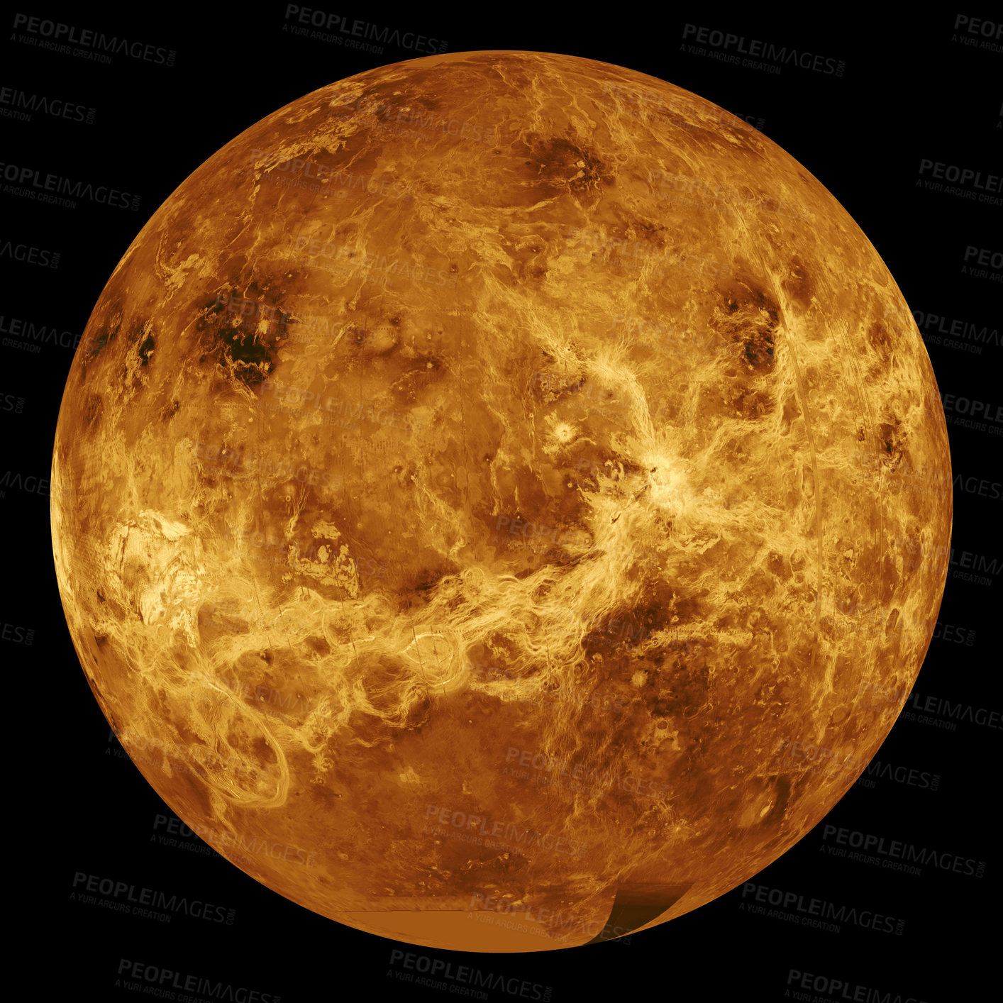 Buy stock photo Venus, planet and universe for solar, eclipse or science with mock up space on black background. Galaxy, wallpaper or nebula with research, milky way or astrology for exploration and discovery in sky