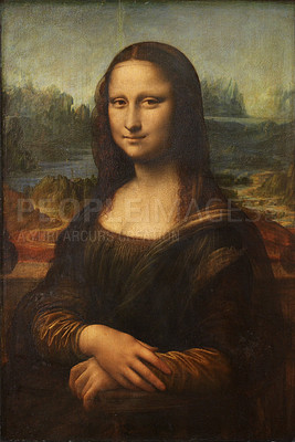 Buy stock photo Shot of the famous Mona lisa painting