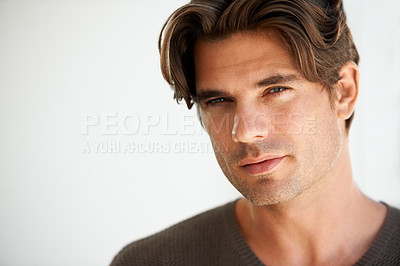 Buy stock photo Portrait of a handsome young man with copyspace