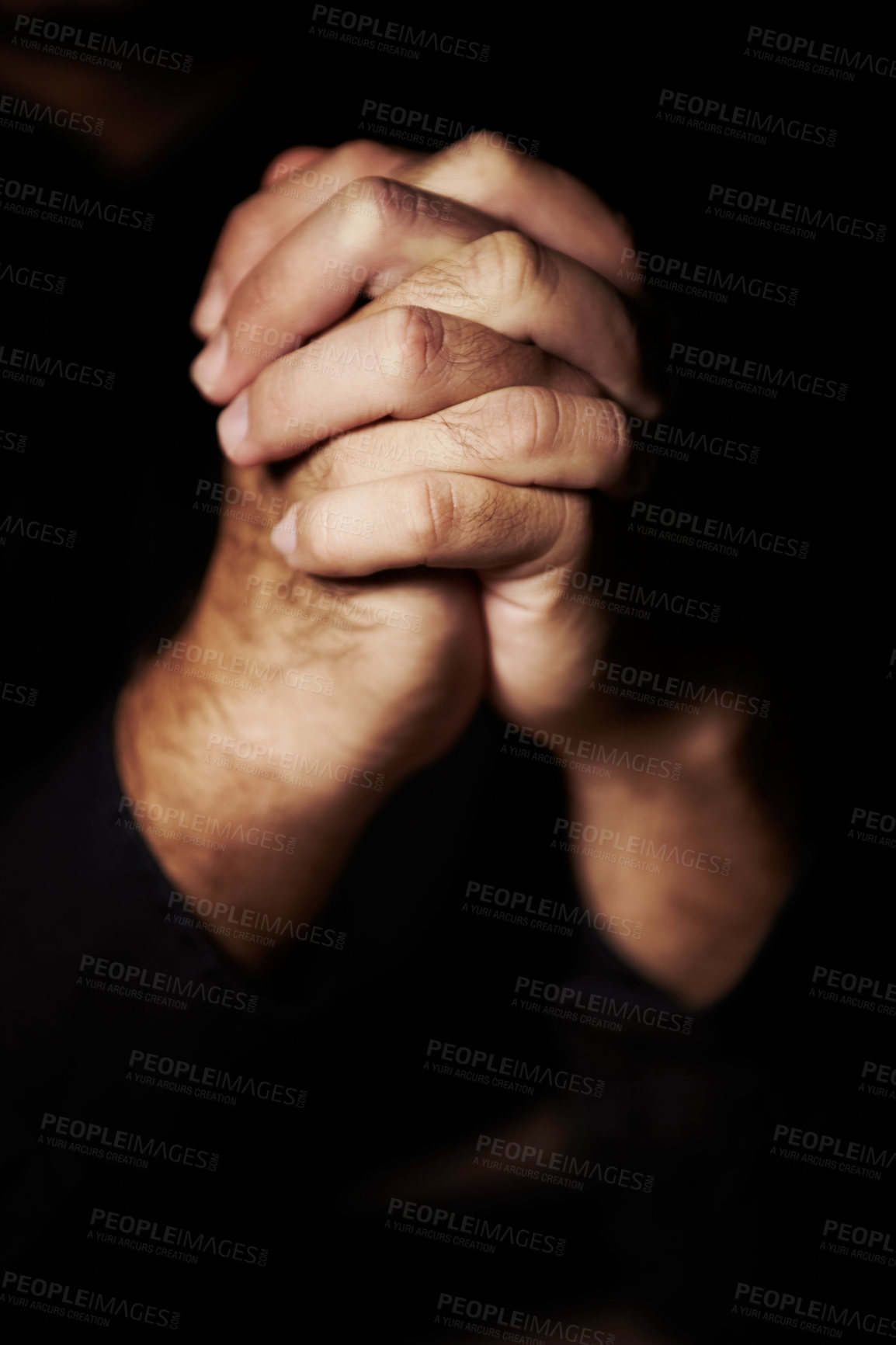 Buy stock photo Hands clasped in prayer