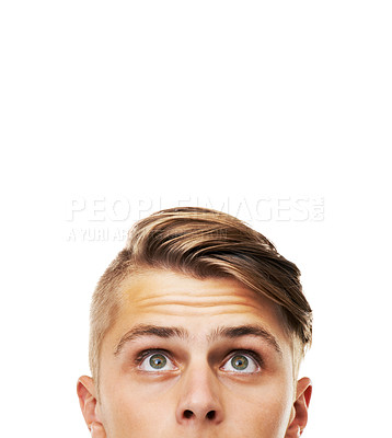 Buy stock photo Cropped shot of a young hipster isolated on white
