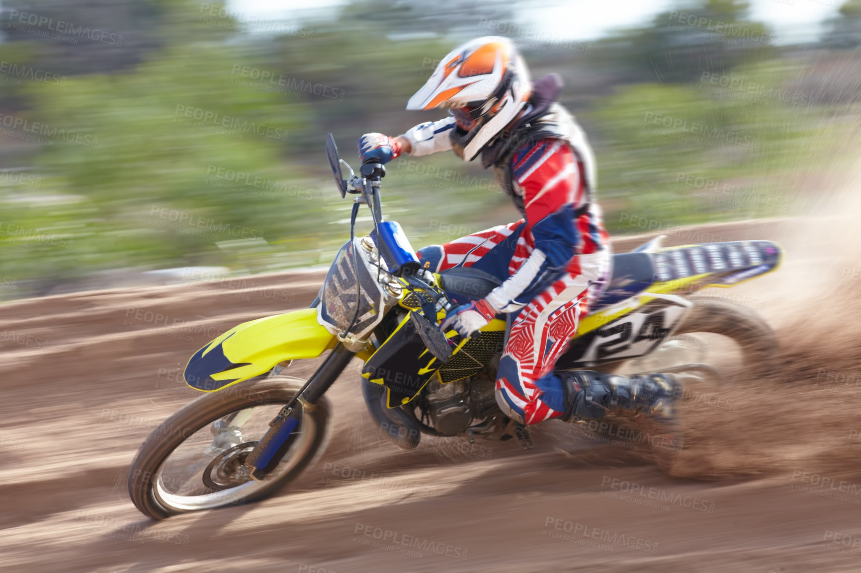 Buy stock photo Shot of a motocross event