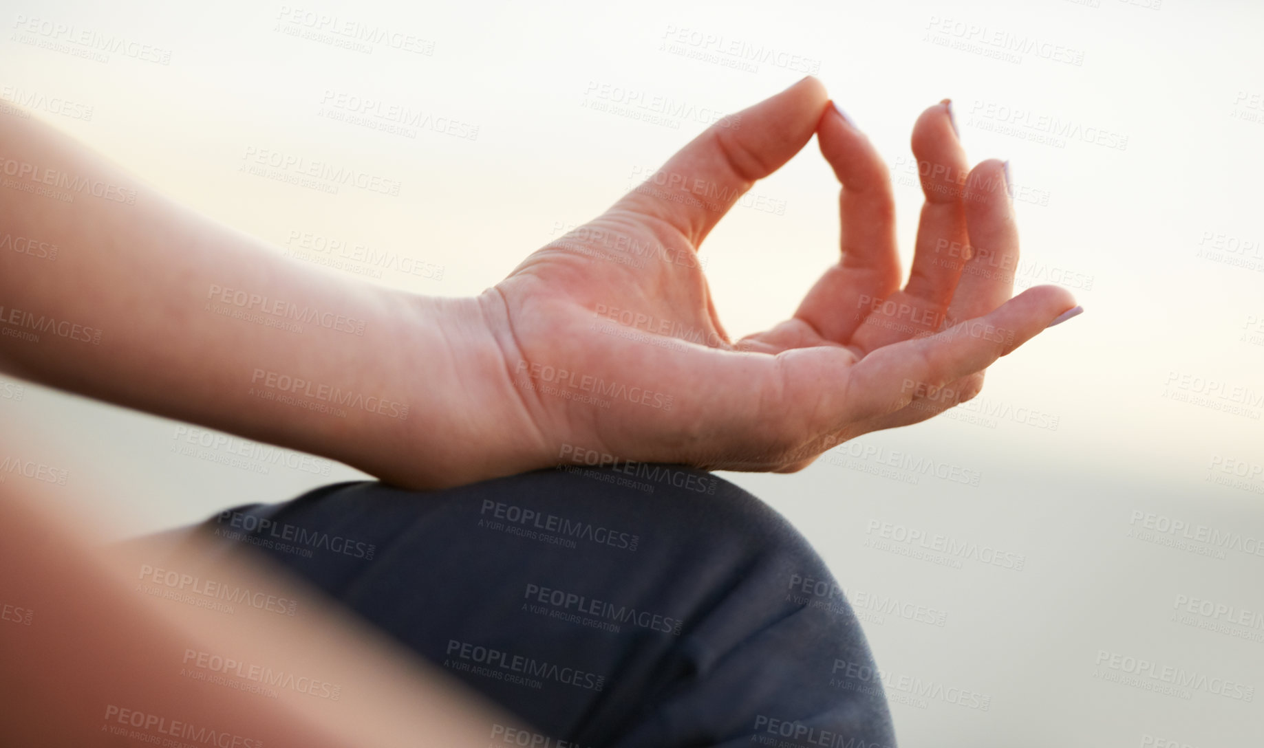 Buy stock photo Profile view of a hand in a yoga position