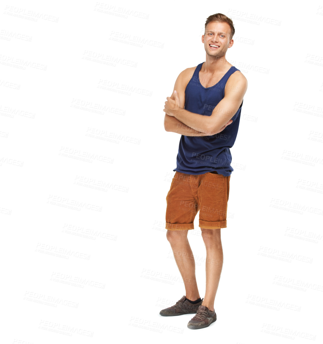 Buy stock photo Studio portrait of a smiling young man isolated on white
