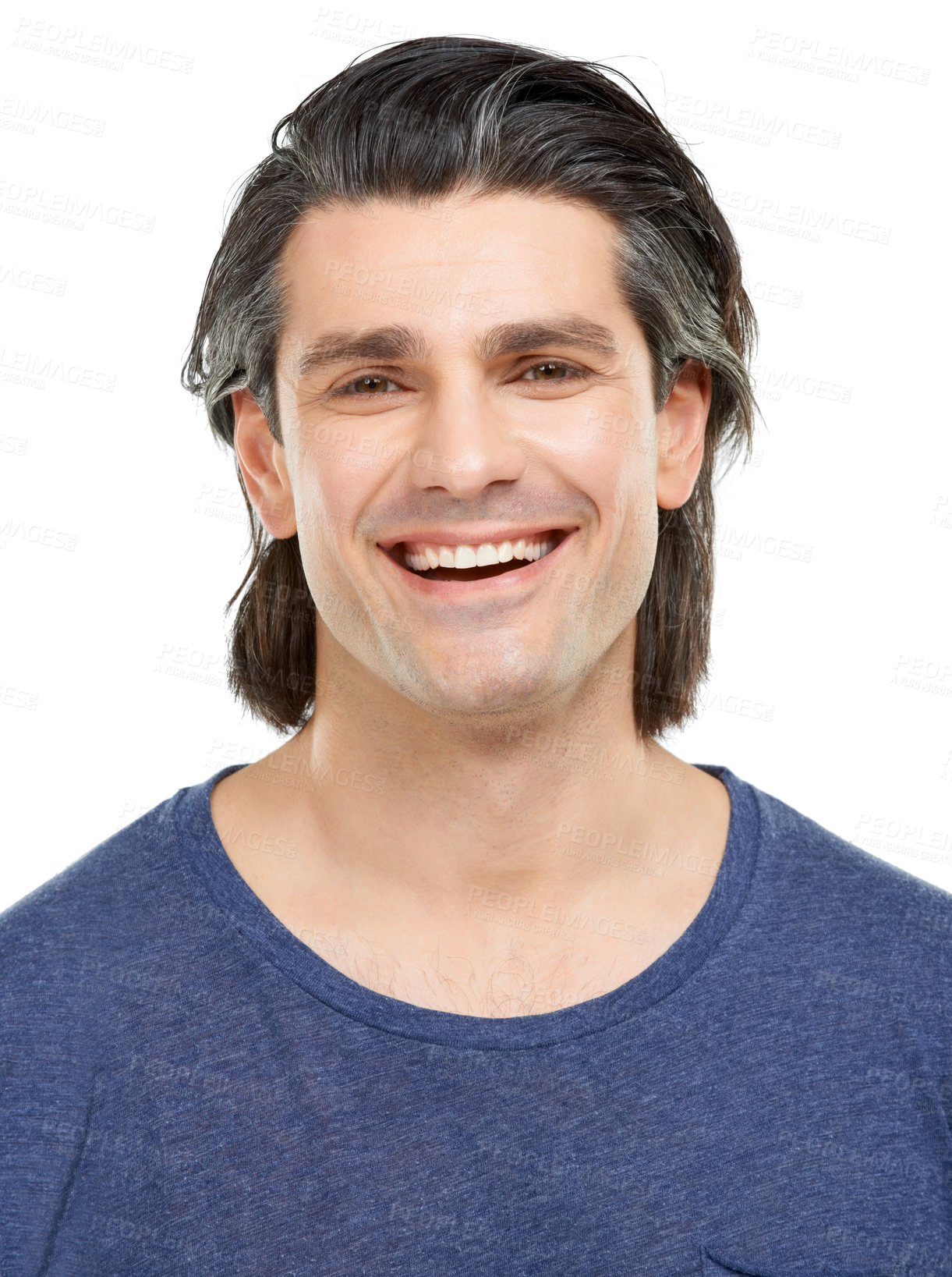 Buy stock photo Studio portrait of a handsome man posing against a white background