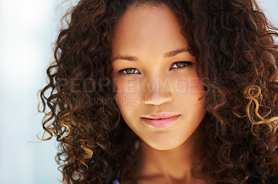 Buy stock photo Naturally beautiful young woman looking at you