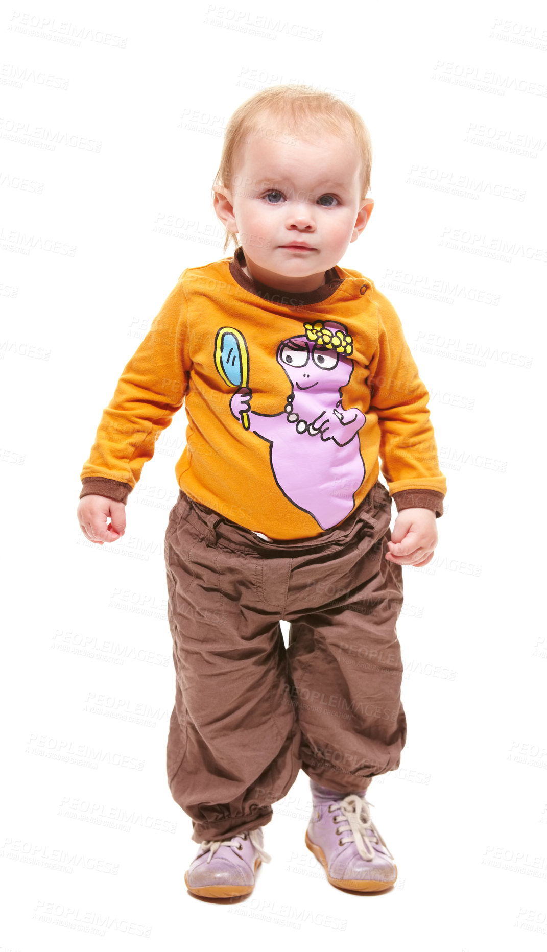 Buy stock photo Studio shot of a toddler isolated on white