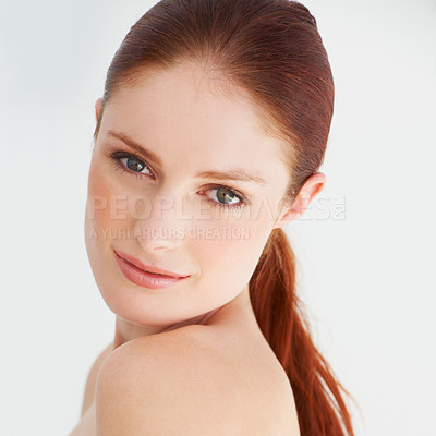 Buy stock photo Portrait of a beautiful redhead