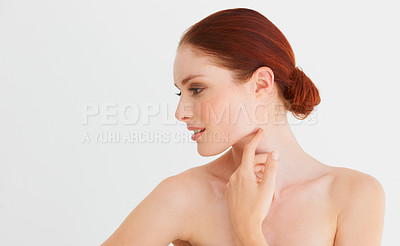 Buy stock photo Profile of a young, beautiful woman