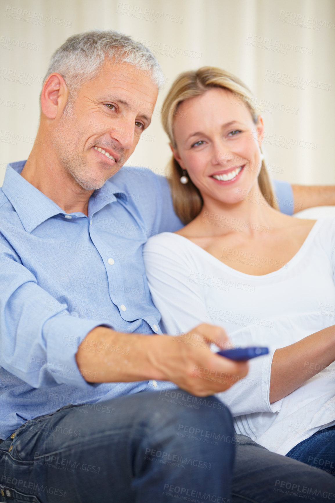 Buy stock photo Cropped shot of an affectionate mature couple