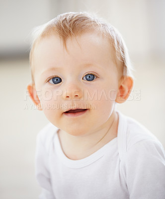 Buy stock photo Portrait of an adorable baby boy