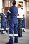 Firemen at attention