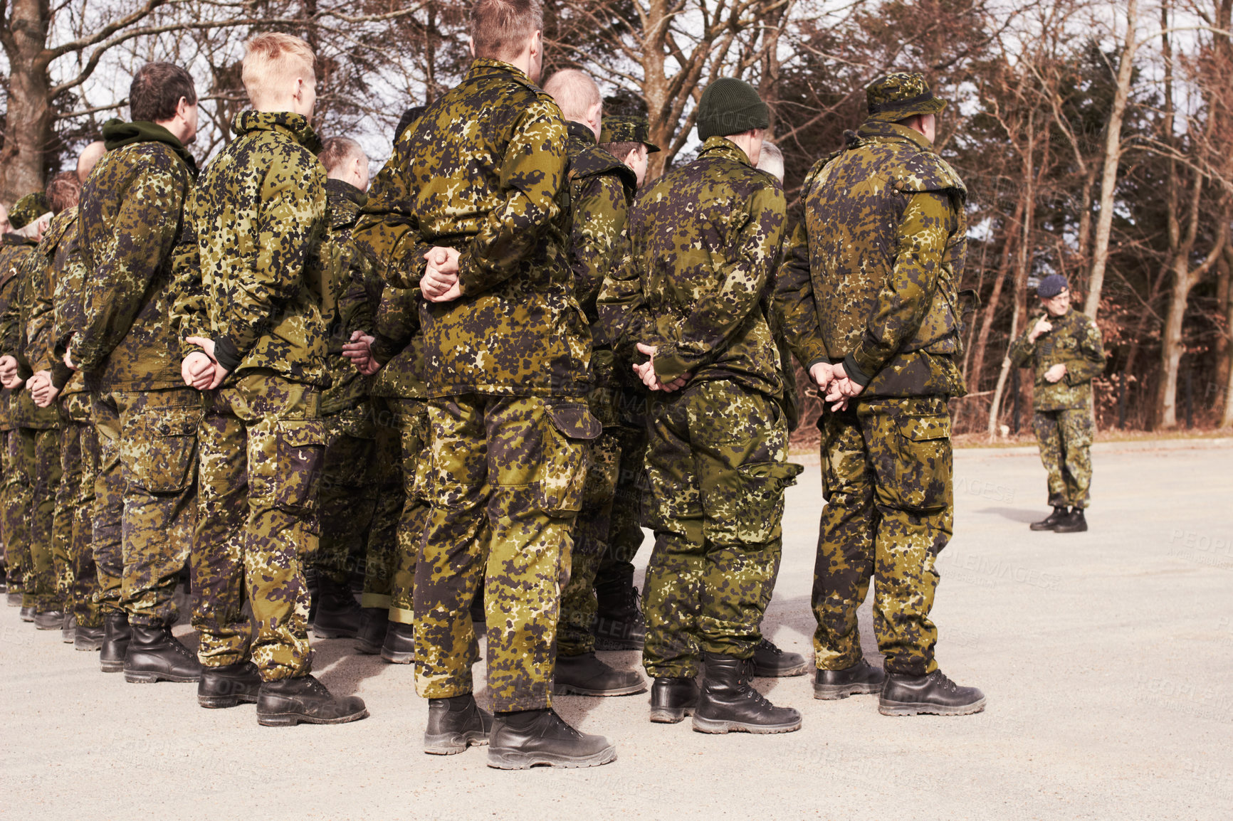 Buy stock photo A group of soldiers at attention