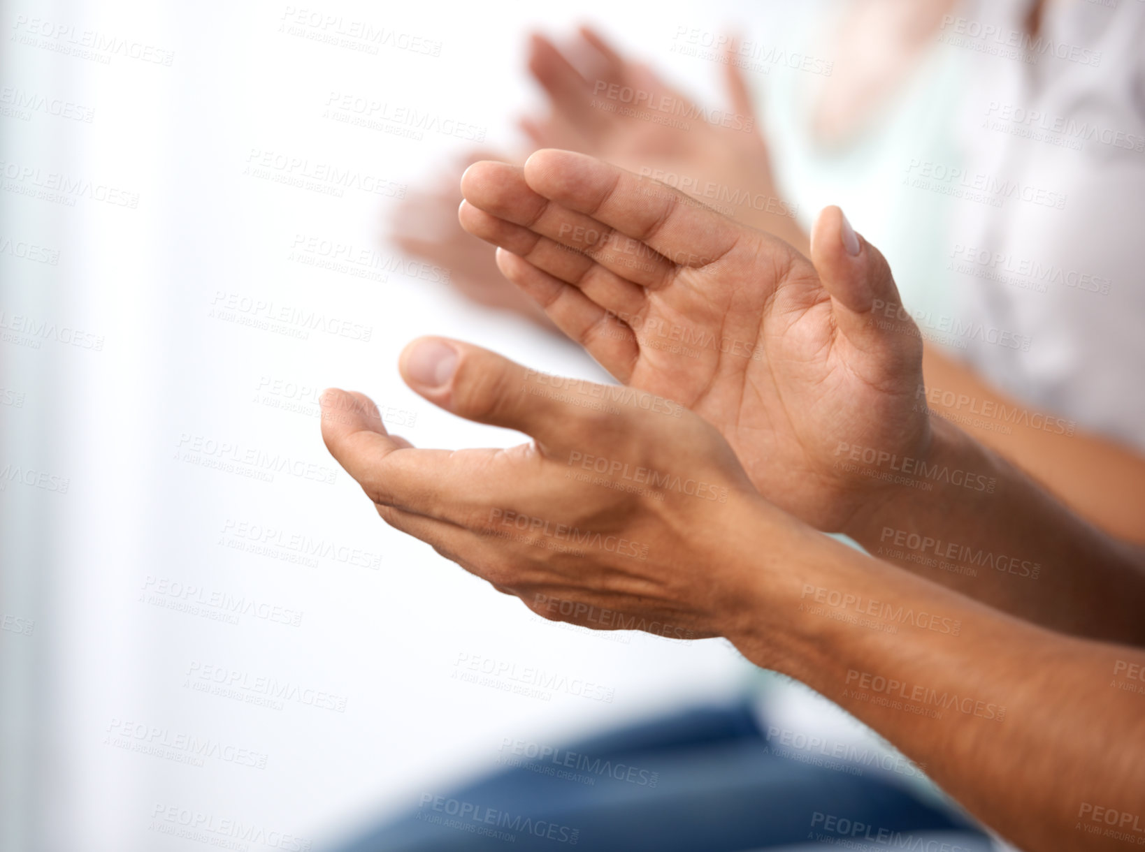 Buy stock photo Cropped shot of a people's hands clapping
