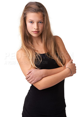 Buy stock photo Cropped view of a pretty young teen girl