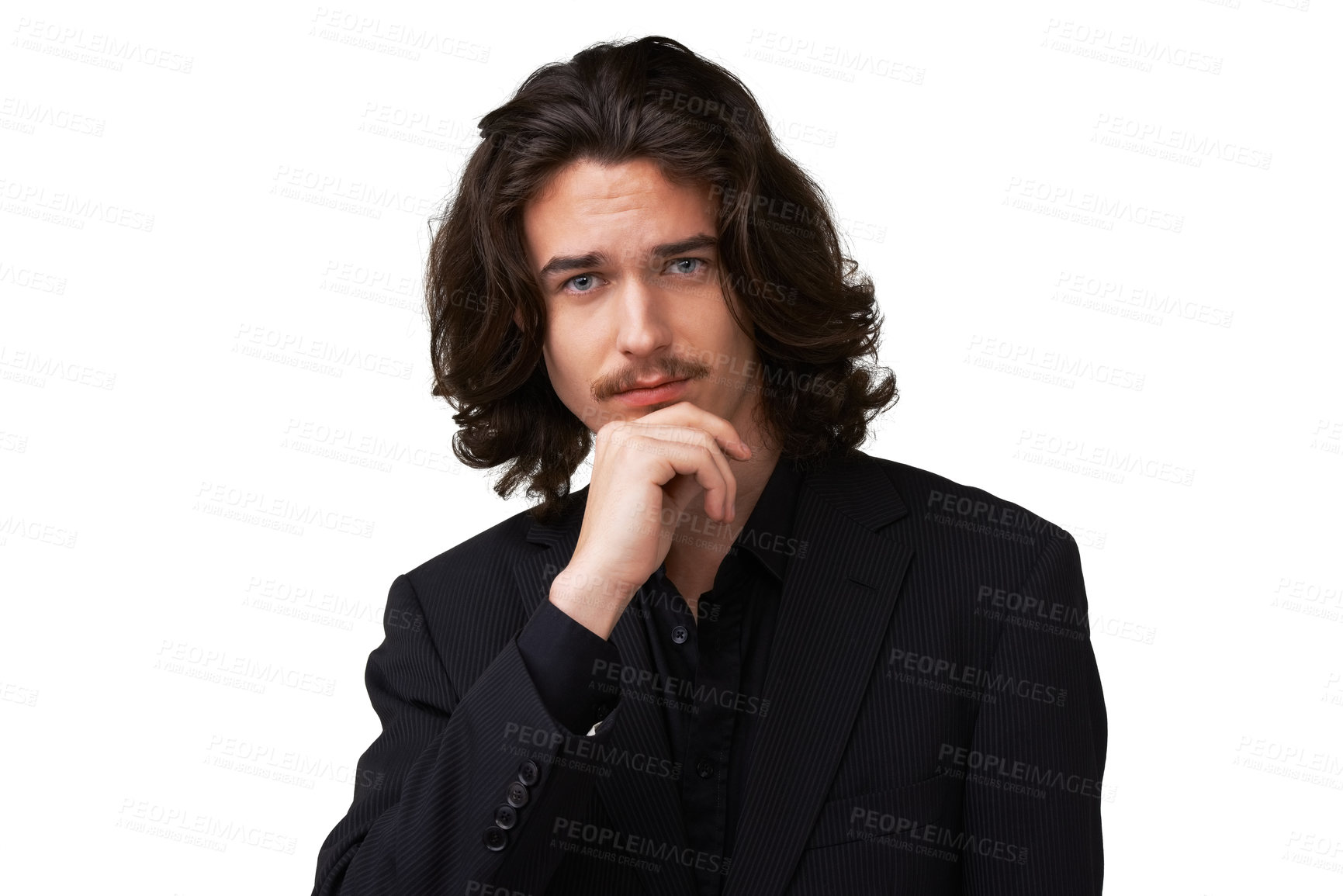 Buy stock photo Fashion suit, studio confidence or man portrait in formal outfit, attire or pride in fancy, elegant or classy apparel. Smart clothes, vogue headshot pose or classic model attitude on white background