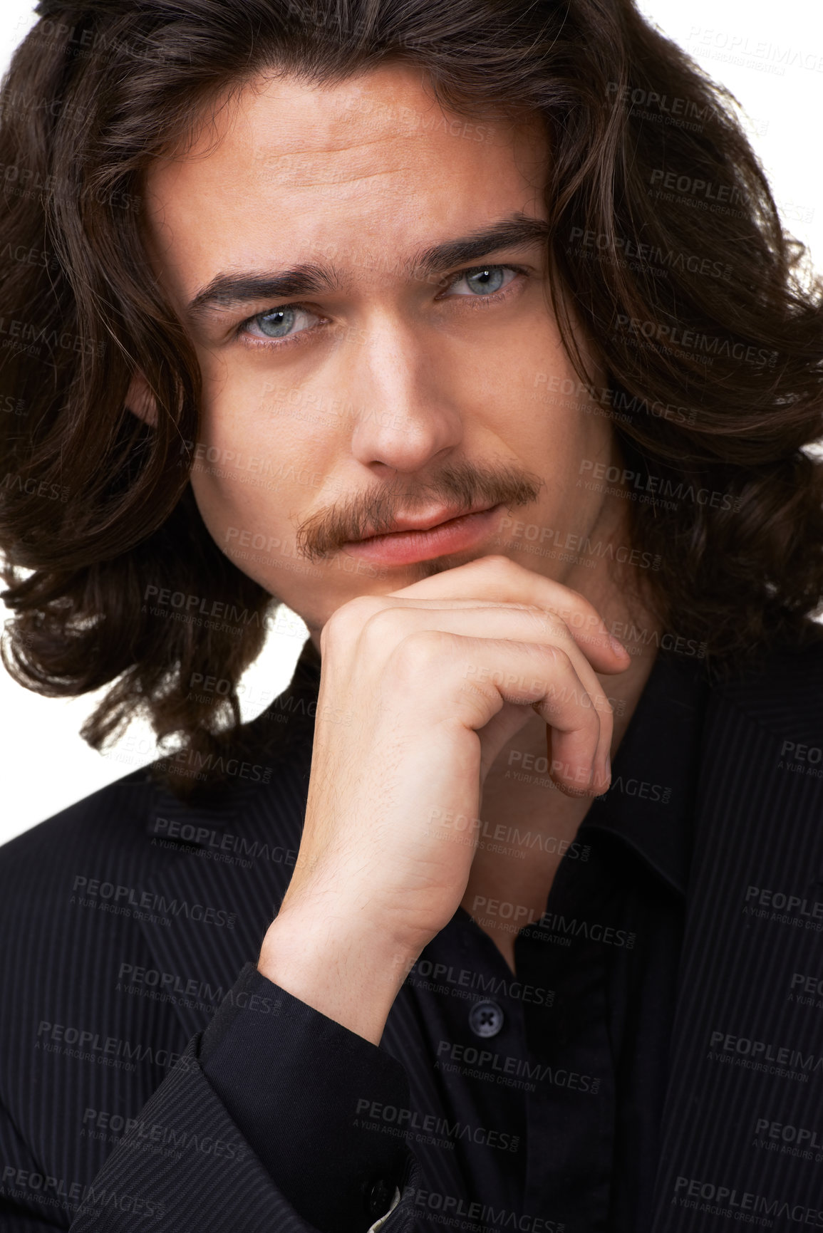 Buy stock photo Fashion suit, confident face and man portrait in formal outfit, attire or pride in fancy style, elegance or classy apparel. Studio clothes, handsome gentleman and classic closeup on white background