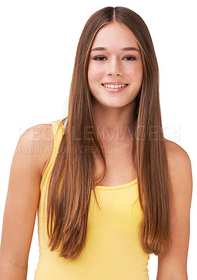 Buy stock photo Shot of a teen girl isolated on white