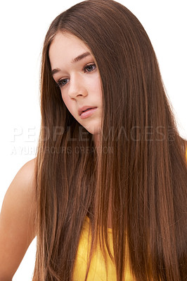 Buy stock photo Shot of a teen girl isolated on white