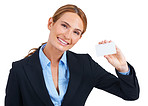 Happily showing you a businesscard