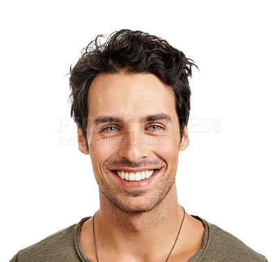 Buy stock photo A handsome young man smiling