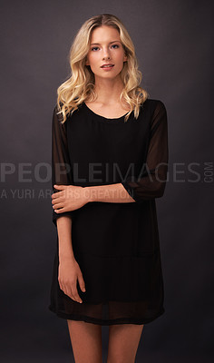 Buy stock photo Portrait of a stunning blond model posing in a studio