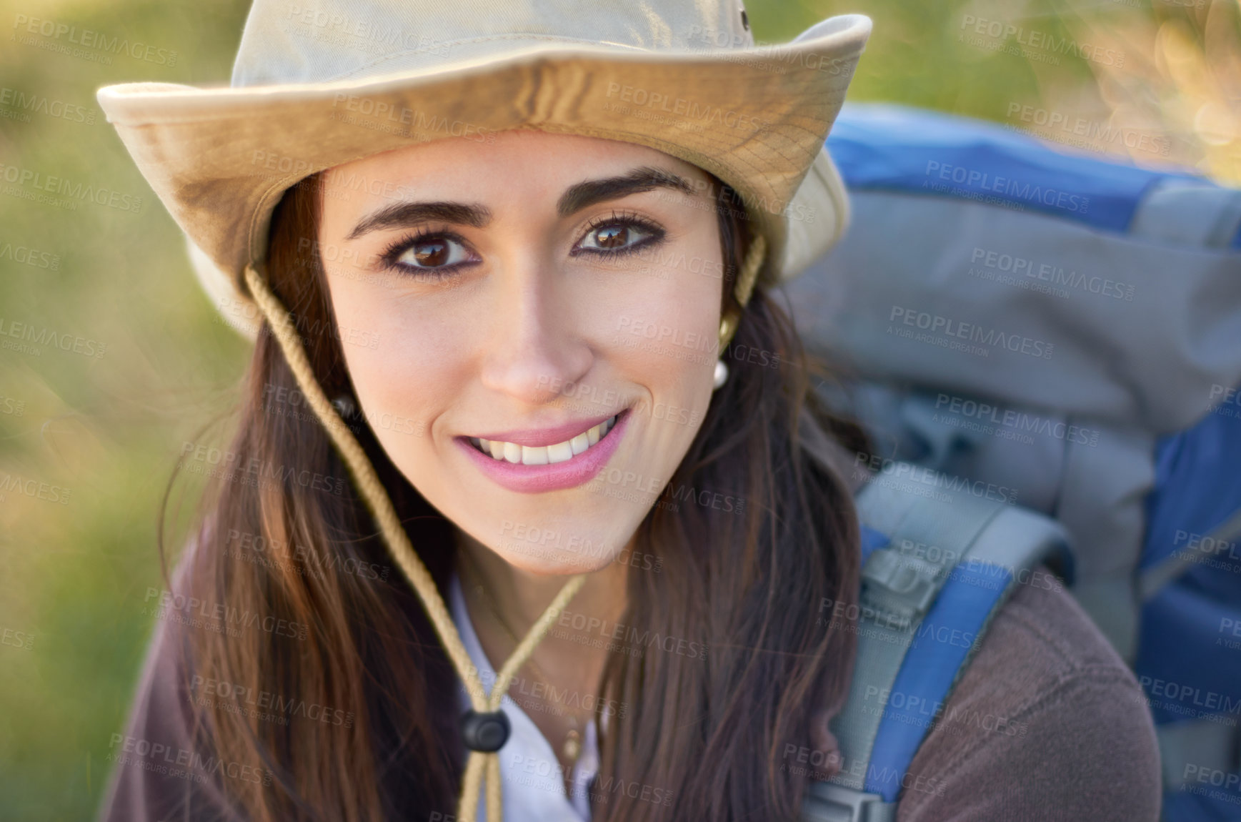 Buy stock photo A gorgeous young hiker looking at the camera