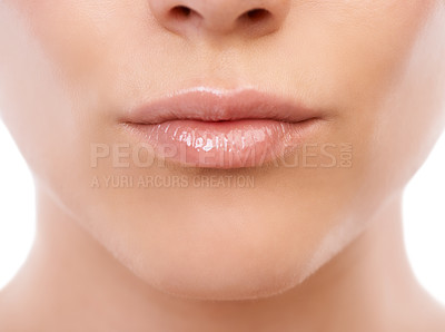 Buy stock photo Cropped image of a woman's lips