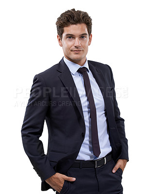 Buy stock photo Studio shot of a well dressed businessman against a white background