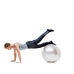 The exercise ball helps with my balance technique