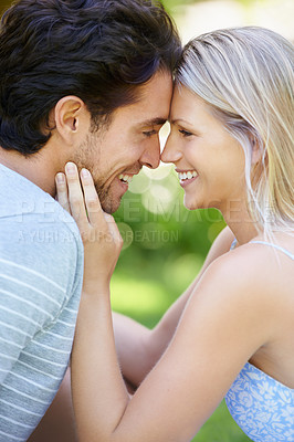 Buy stock photo Cropped shot of an affectionate young couple