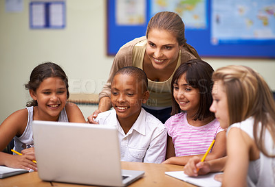 Buy stock photo Cropped shot of elementary school kids