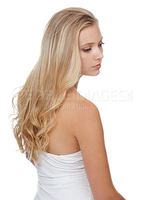 Buy stock photo A gorgeous young woman showing off her hair