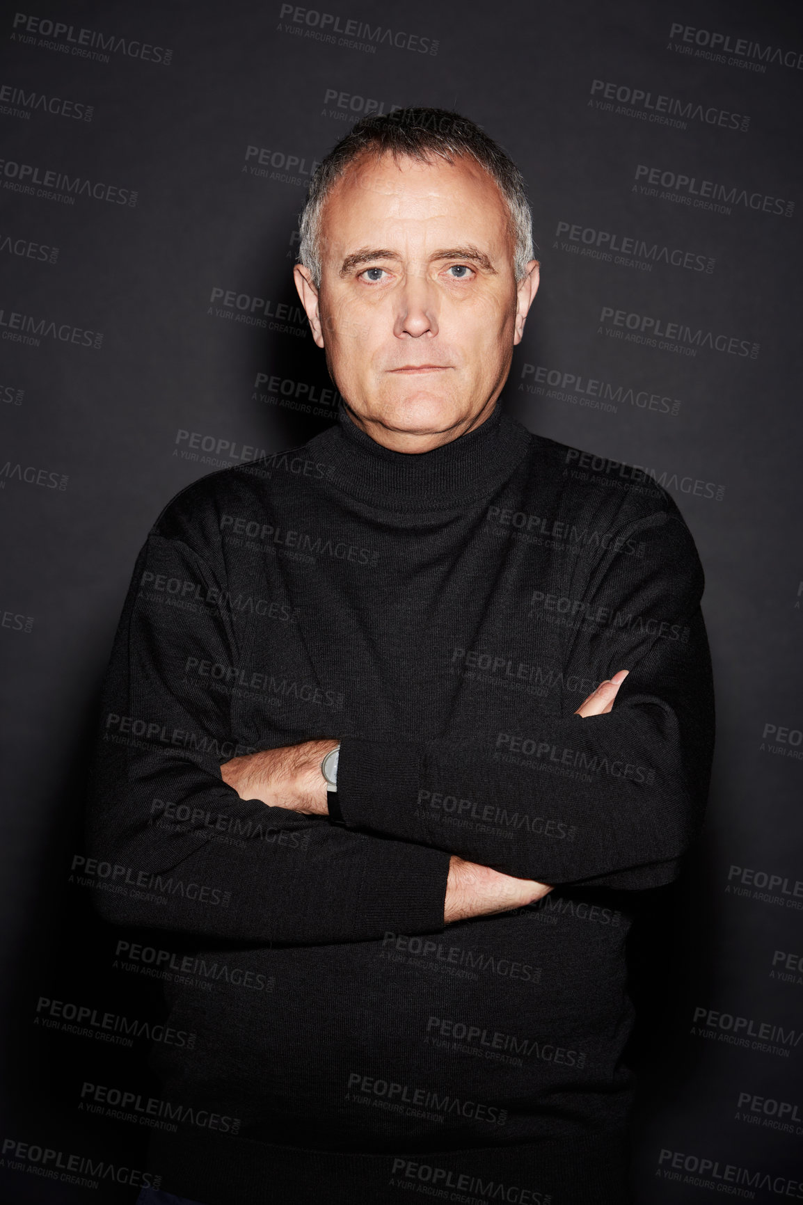 Buy stock photo Studio portrait of a mature man isolated on black